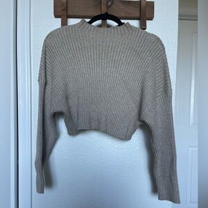 Cropped Sweater Top Sand